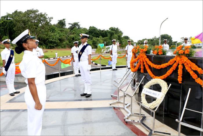 Wreath Laying Ceremony Conducted as Part of Passing Out Activities at Indian Naval Academy, Ezhimala