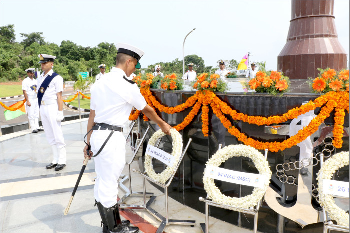 Wreath Laying Ceremony Conducted as Part of Passing Out Activities at Indian Naval Academy, Ezhimala