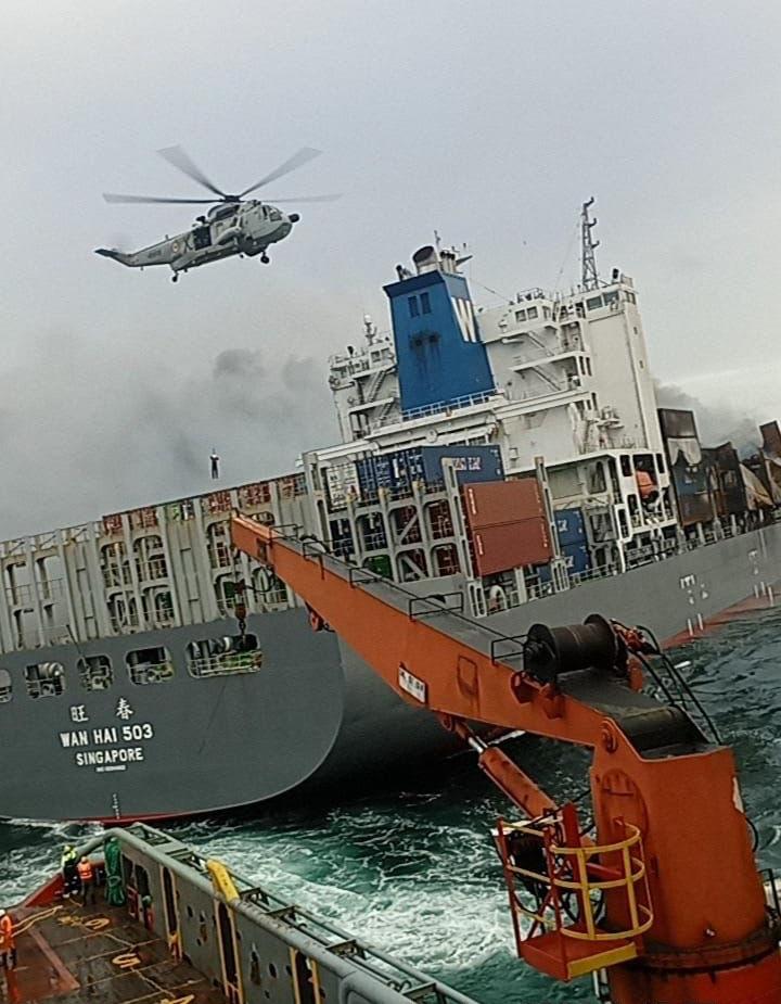INDIAN NAVY UNDERTAKES DARING AERIAL INSERTION OF SALVAGE TEAM ONBOARD MV WAN HAI 503