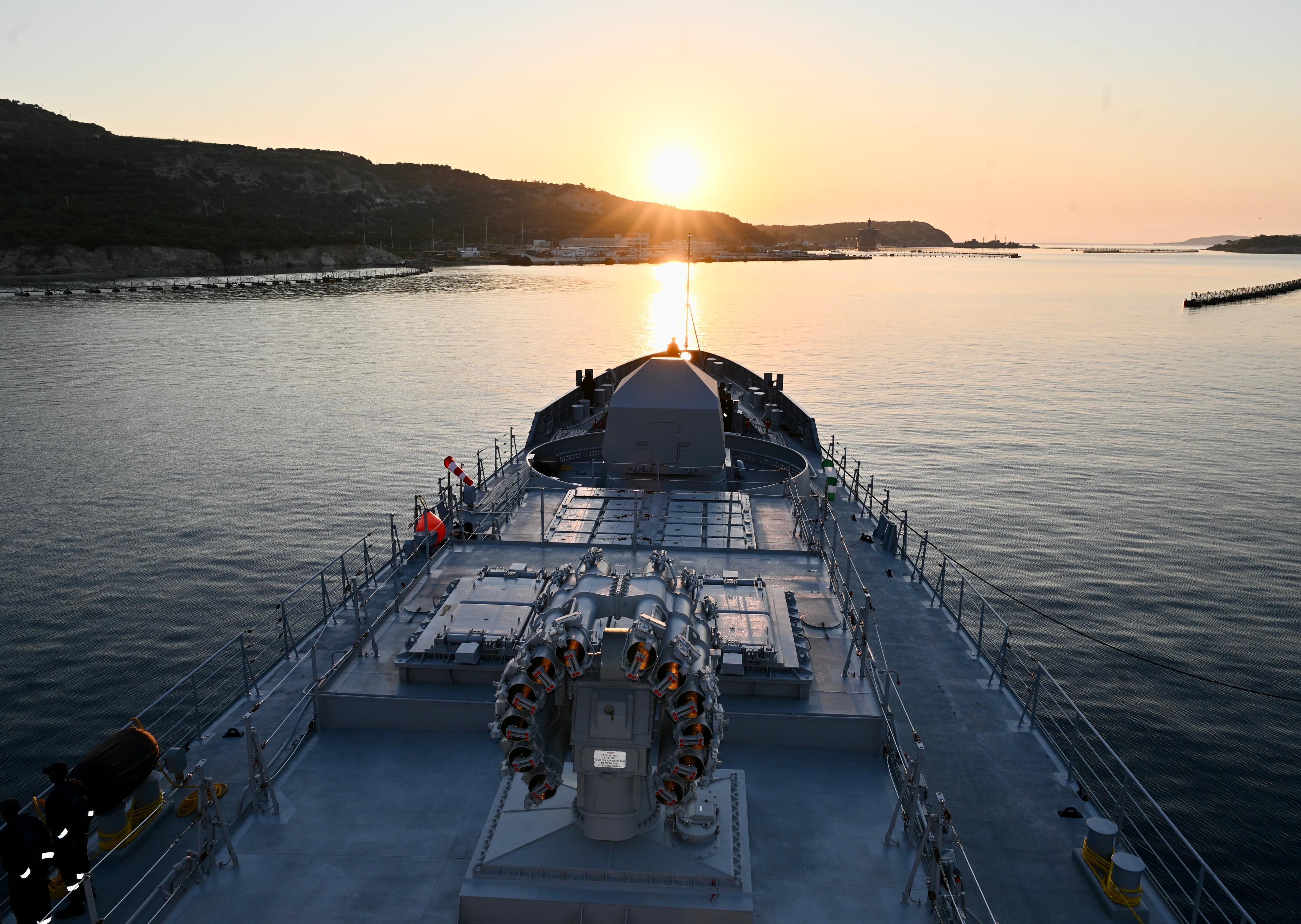INDIAN NAVAL SHIP TAMAL ARRIVED AT SOUDA BAY, GREECE