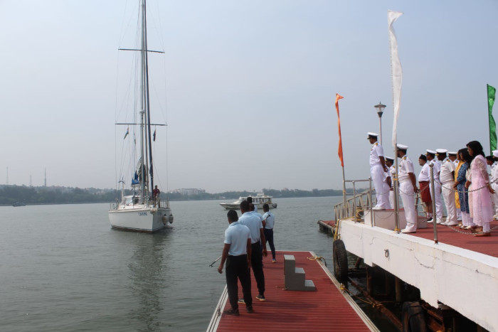 INSV Tarini Returns Triumphant After Historic Transoceanic Expedition by Indian Navy's Women Officers