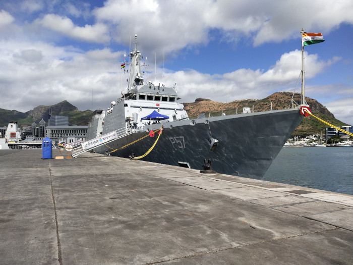 INS Sunayna at Port Louis, Mauritius