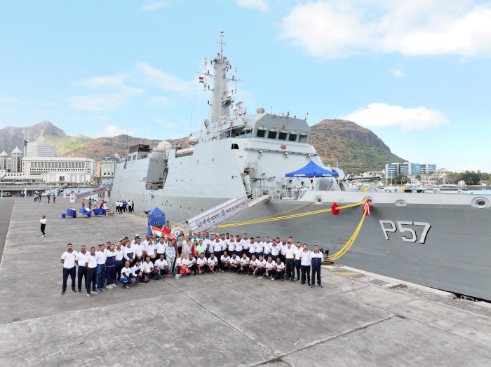 INS Sunayna at Port Louis, Mauritius