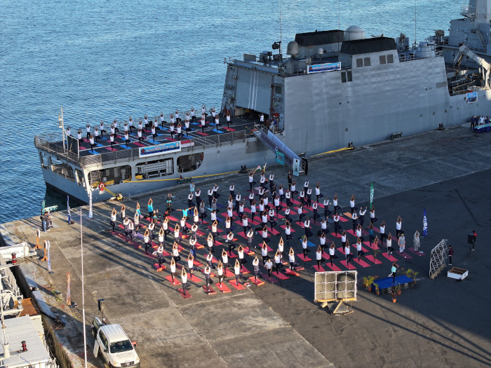 INS Sunayna at Port Louis, Mauritius