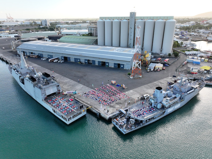 INS Sunayna at Port Louis, Mauritius