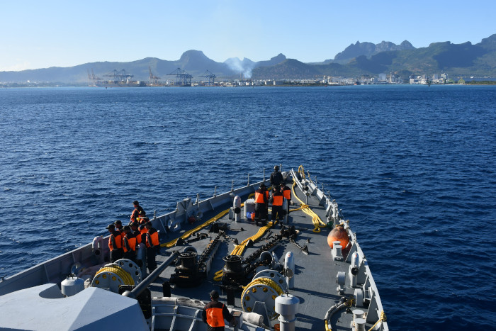 INS Sunayna at Port Louis, Mauritius