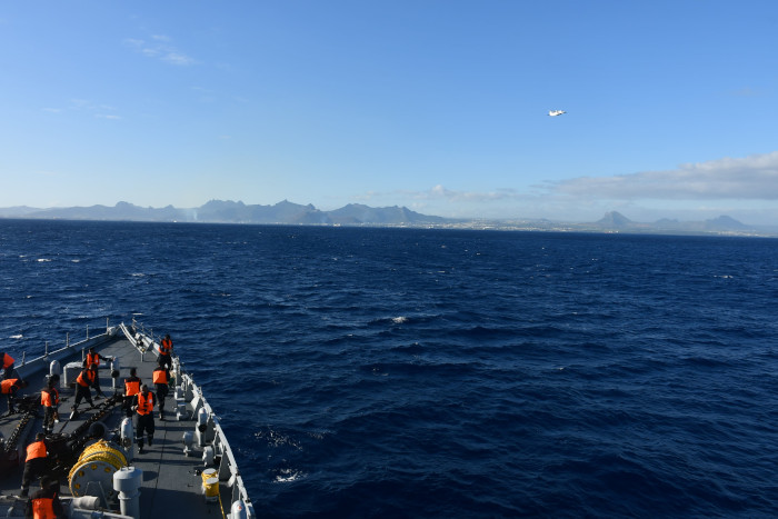 INS Sunayna at Port Louis, Mauritius