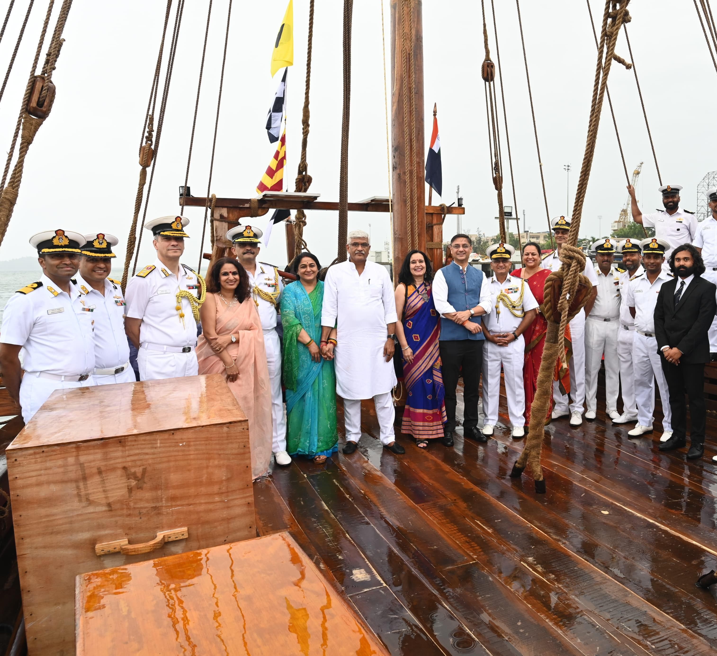 TRADITIONALLY BUILT ‘ANCIENT STITCHED SHIP’ INDUCTED INTO THE INDIAN NAVY AS INSV KAUNDINYA