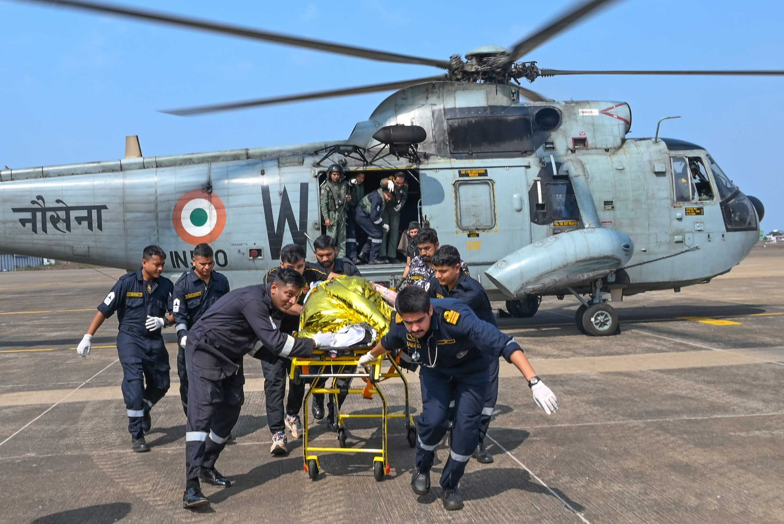 INDIAN NAVY AND COAST GUARD CARRY OUT DARING MEDEVAC OPERATION OUT AT SEA