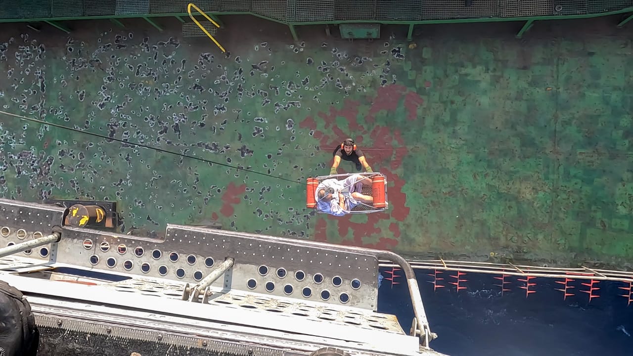 INDIAN NAVY AND COAST GUARD CARRY OUT DARING MEDEVAC OPERATION OUT AT SEA