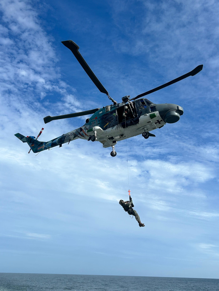 Indian Naval Ship Tabar Conducts MPX with Sea Lynx of German Navy