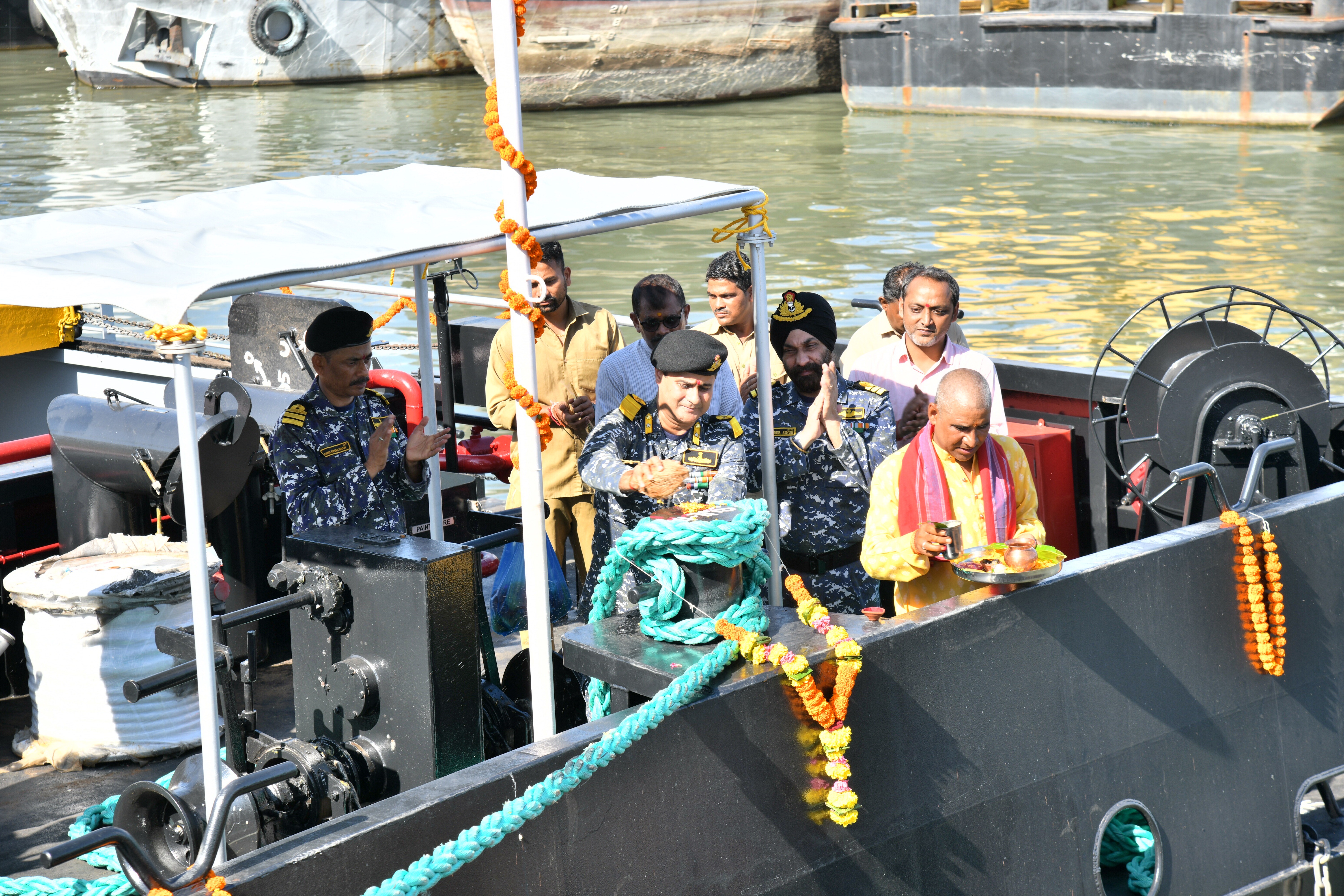 Delivery of Ammunition Cum Torpedo Cum Missile Barge, LSAM 21 (Yard 131)