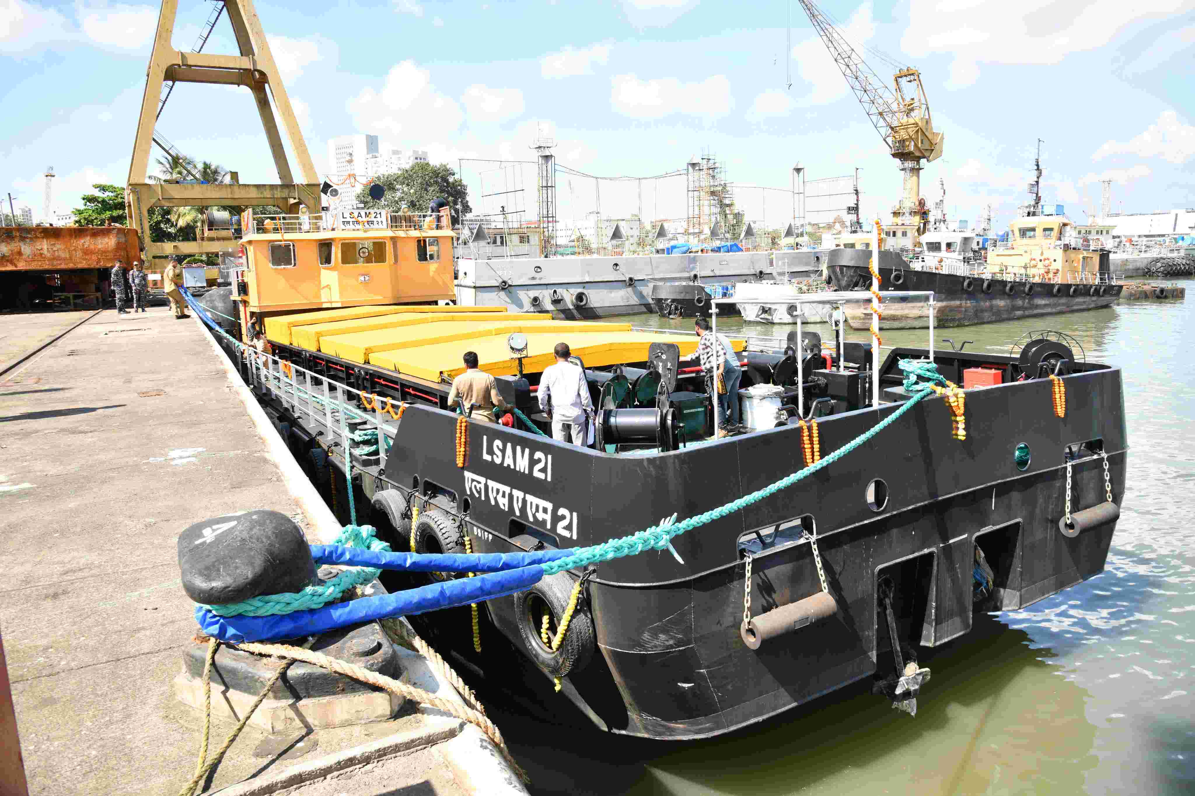 Delivery of Ammunition Cum Torpedo Cum Missile Barge, LSAM 21 (Yard 131)