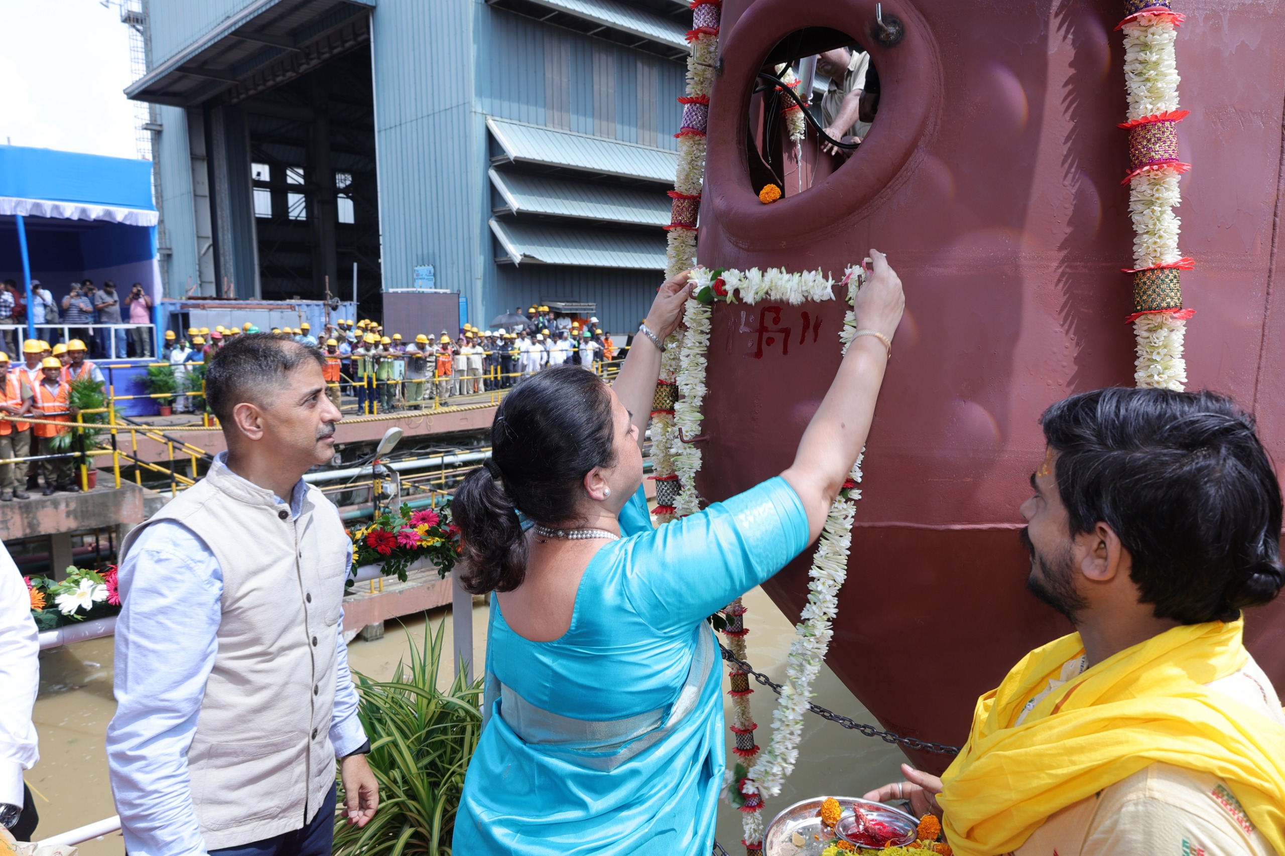 Launch Of Yard 3034 (Ajay), Last Ship Of Asw Swc (Grse) Project
