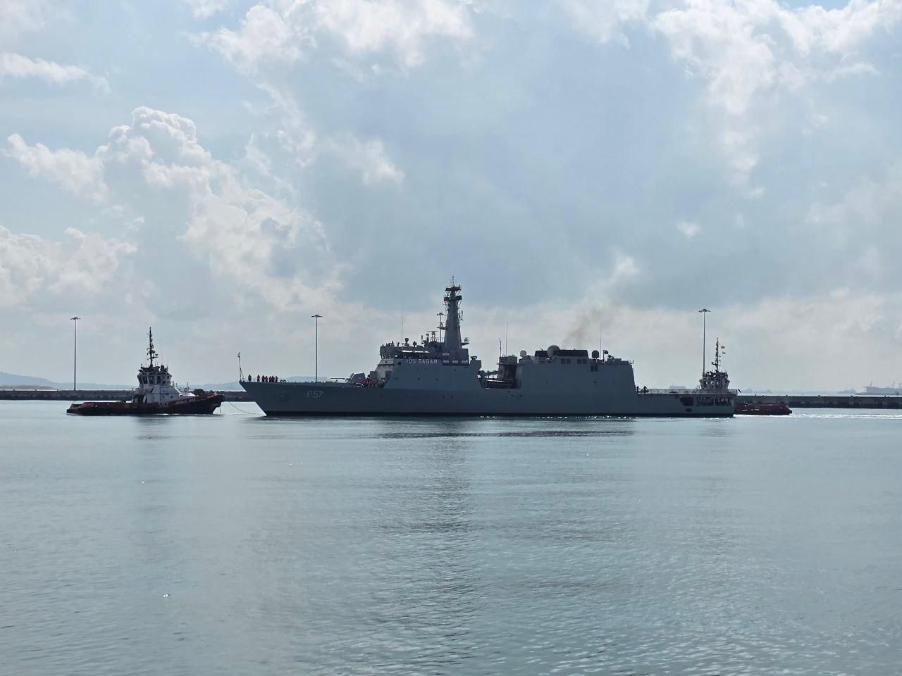 INDIAN OCEAN SHIP SAGAR ARRIVES AT CHANGI NAVAL BASE, SINGAPORE