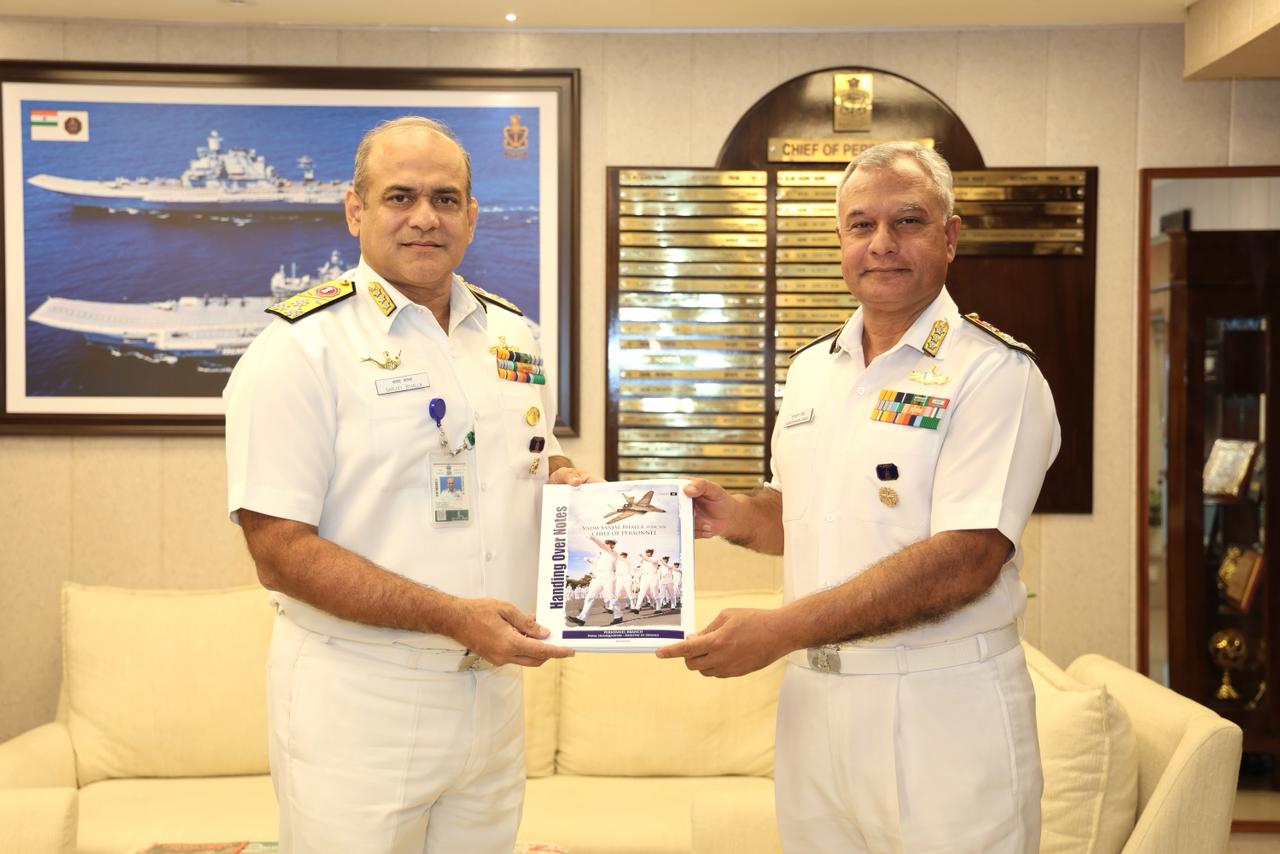  VICE ADMIRAL GURCHARAN SINGH, AVSM, NM ASSUMES CHARGE AS THE CHIEF OF PERSONNEL OF THE INDIAN NAVY