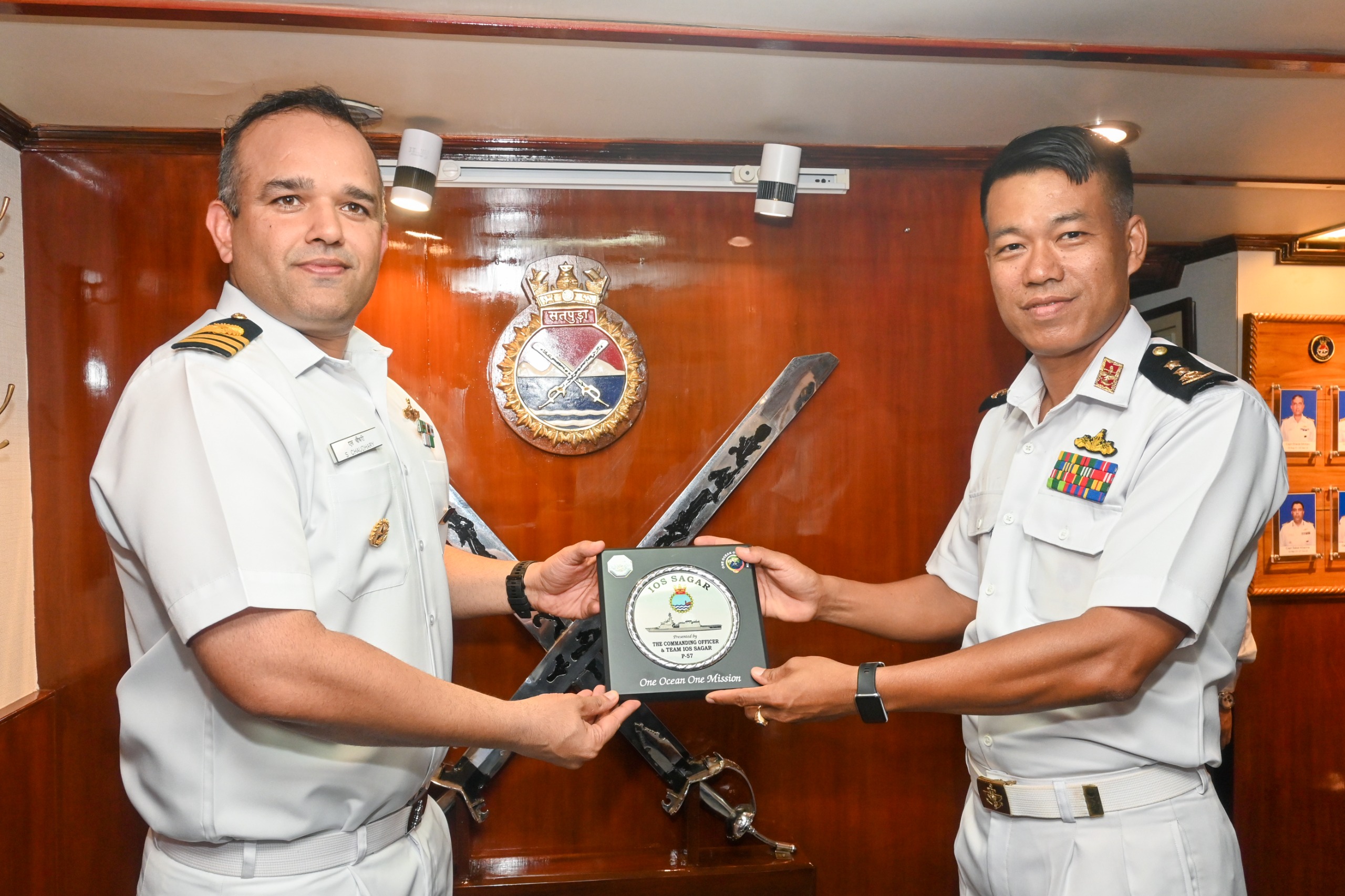 The Indian Ocean Ship (IOS) Sagar, INS Sunayna, entered Yangon Harbour on 04 May 2026 as part of India’s ongoing maritime engagement in the region.  The visit coincides with the visit of Adm Dinesh K Tripathi, Chief of the Naval Staff (CNS), highlighting the focus on strengthening bilateral maritime engagement between India and Myanmar.   The port call commenced with a ceremonial welcome by the Myanmar Navy. During the visit, the Myanmar Navy will host the crew of IOS Sagar for an official interaction aimed