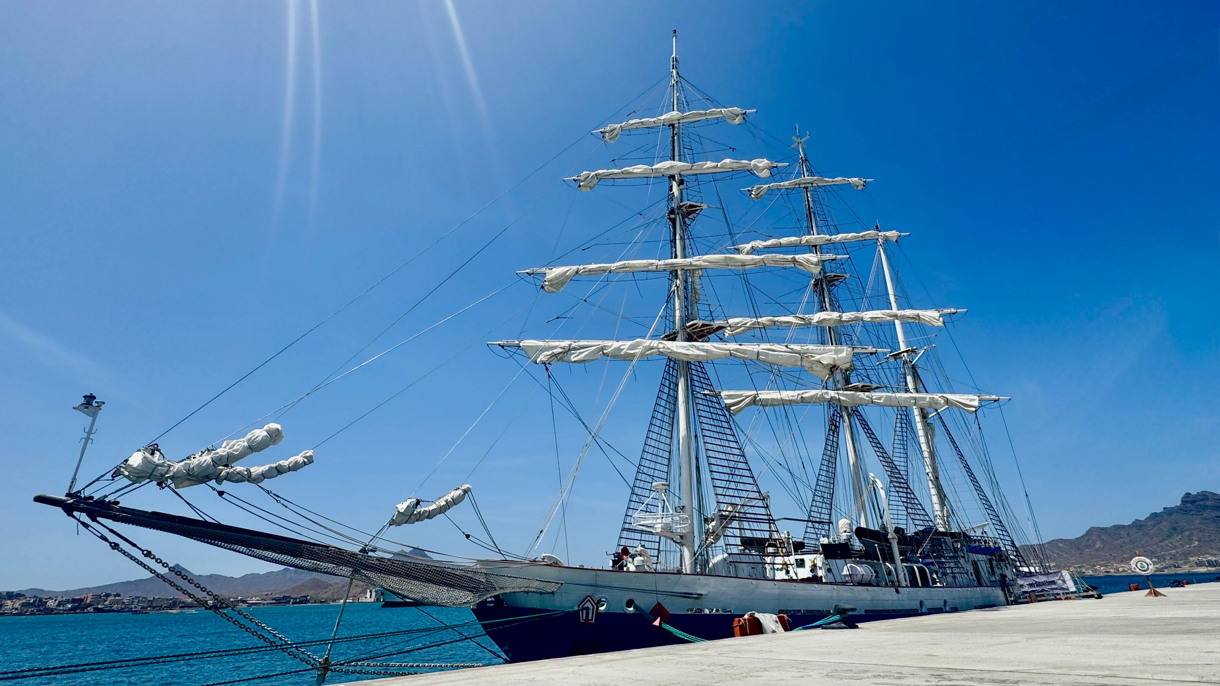 INS SUDARSHINI ARRIVES AT MINDELO, CAPE VERDE