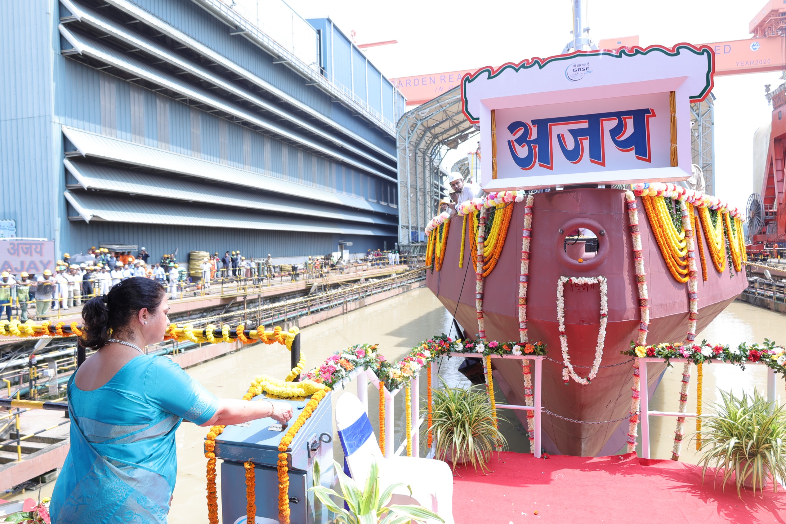 Launch Of Yard 3034 (Ajay), Last Ship Of Asw Swc (Grse) Project