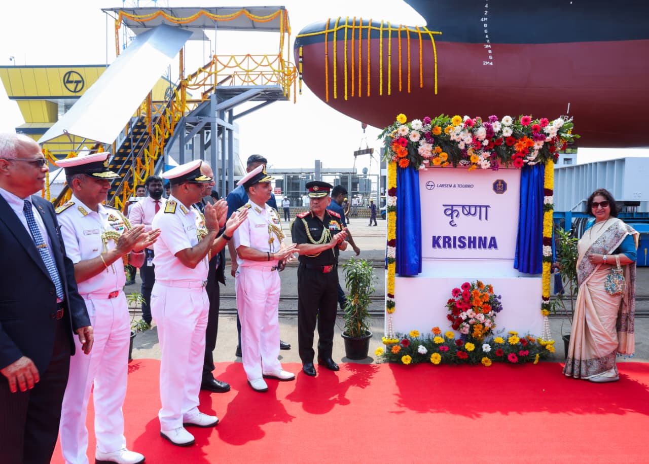 LAUNCH OF FIRST CADET TRAINING SHIP - KRISHNA AT M/s L&T, KATTUPALLI, CHENNAI