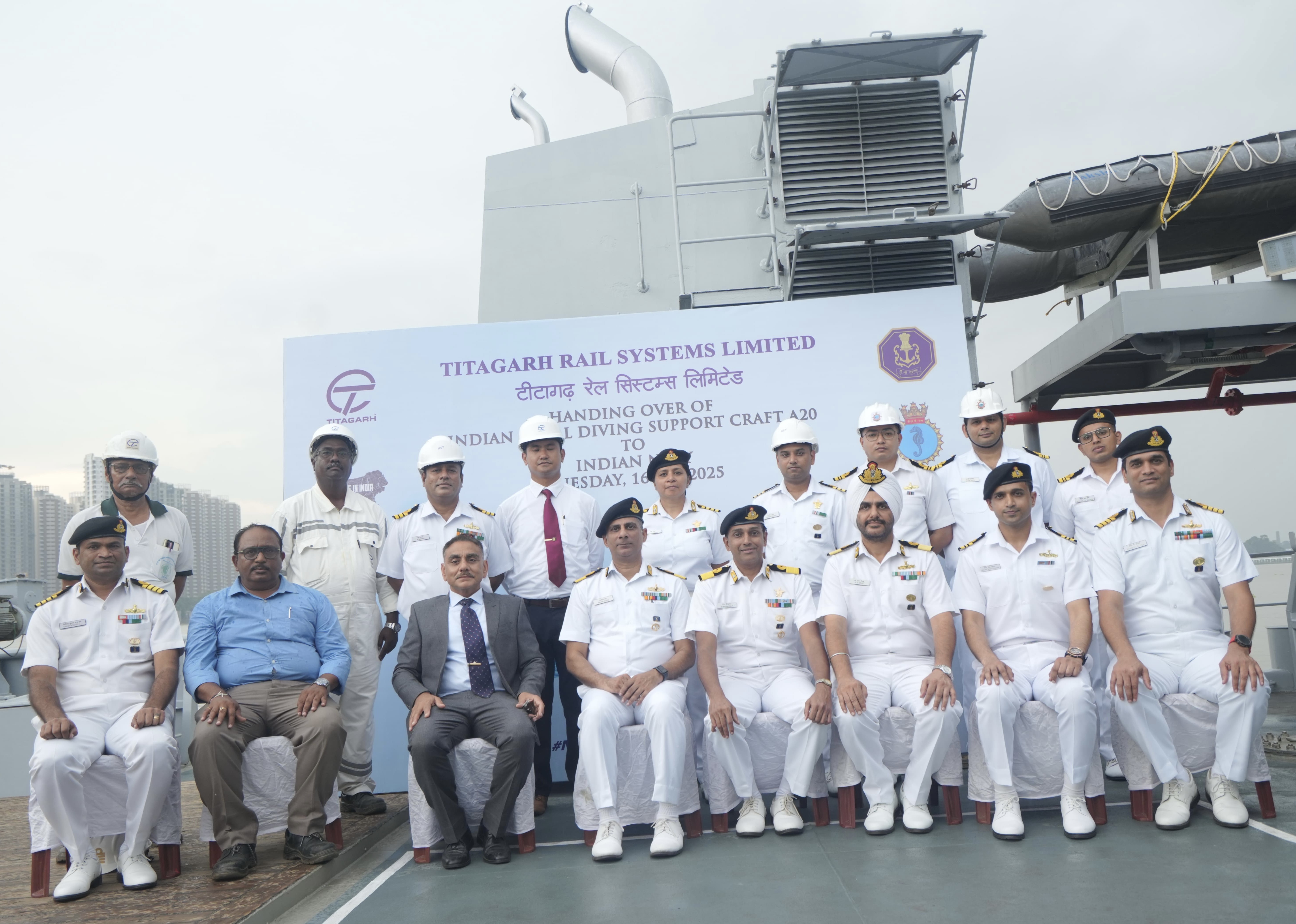   DELIVERY OF DSC A20 (YARD 325), FIRST SHIP OF 05 X DIVING SUPPORT CRAFT TO INDIAN NAVY