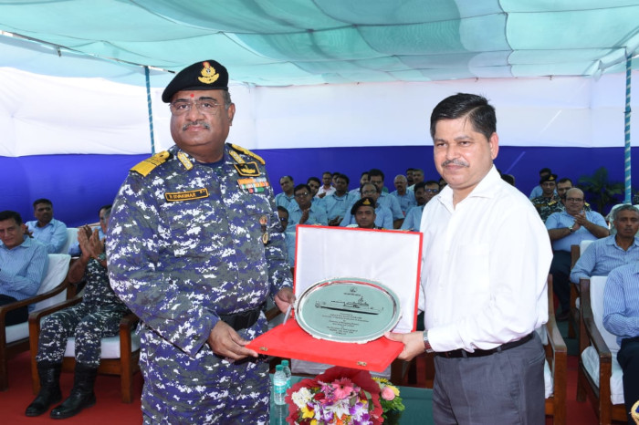 Keel Laying of The First Next Generation Offshore Patrol Vessel (ex-GSL) on 03 May 24 at Goa Shipyard Ltd