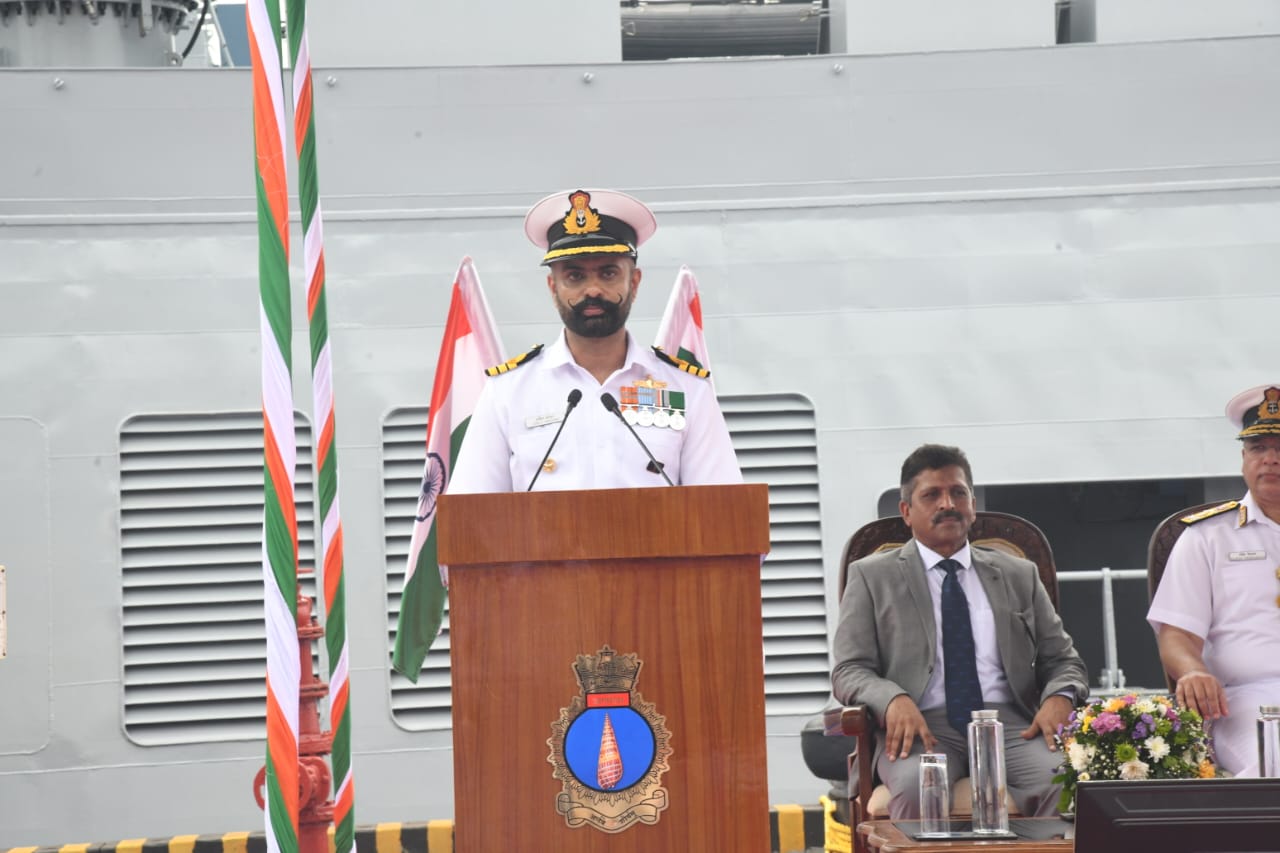  INS ARNALA COMMISSIONED INTO INDIAN NAVY IN THE PRESENCE OF CHIEF OF DEFENCE STAFF, GEN ANIL CHAUHAN AT NAVAL DOCKYARD, VISAKHAPATNAM