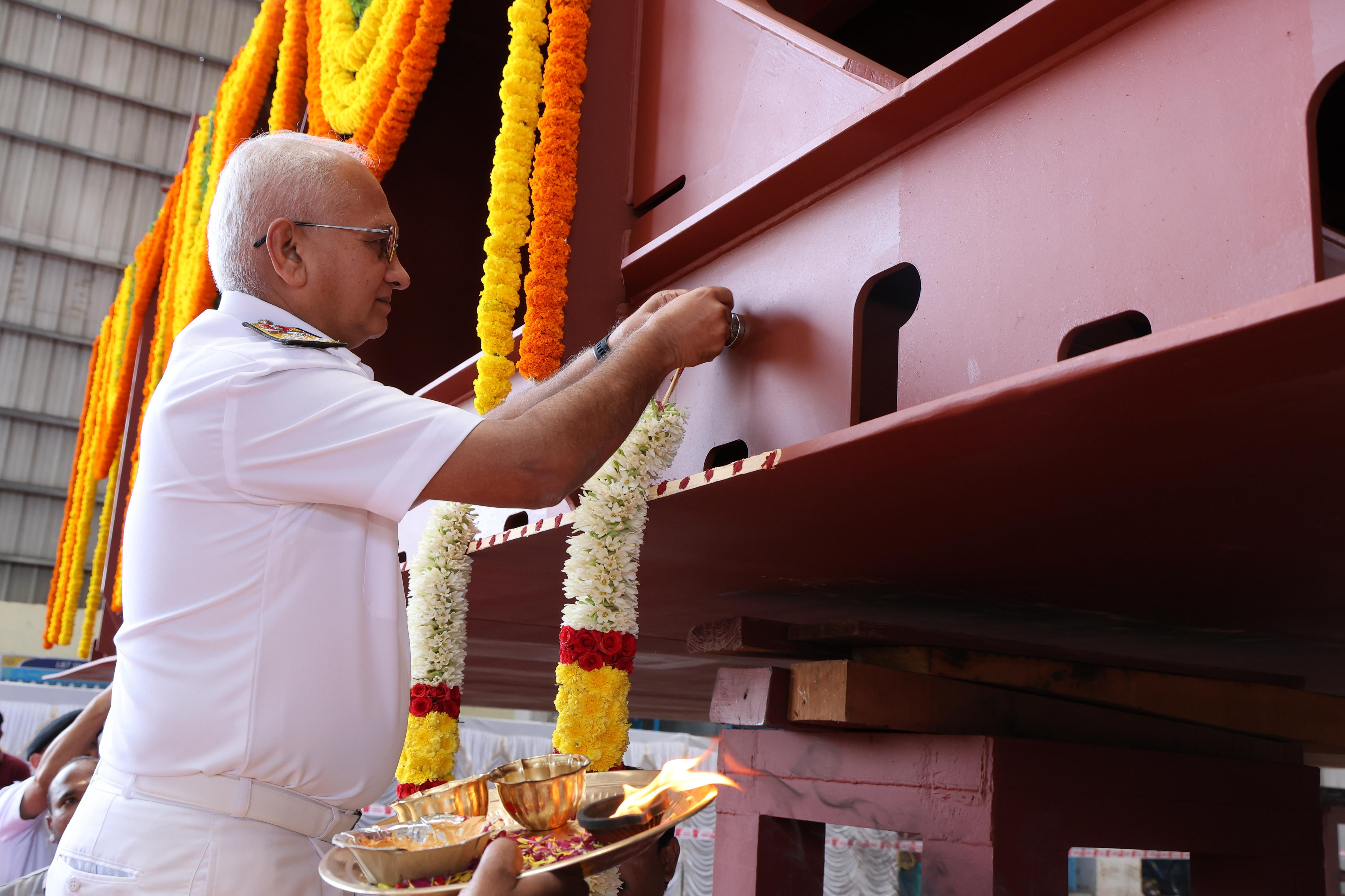 KEEL LAYING OF THIRD FLEET SUPPORT SHIP FOR INDIAN NAVY