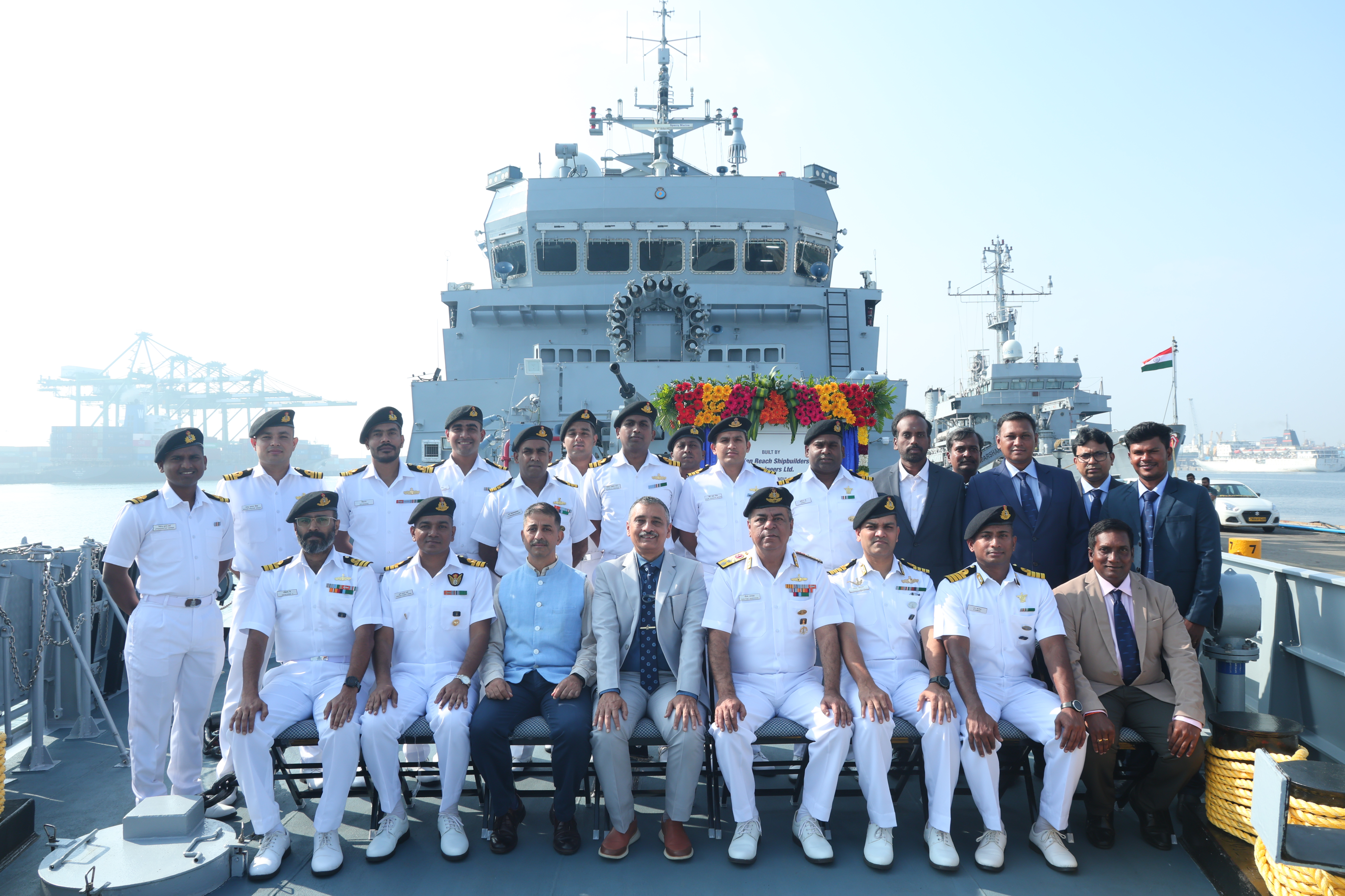 DELIVERY OF ‘ANJADIP’ - THIRD ANTI SUBMARINE WARFARE SHALLOW WATER CRAFT TO THE INDIAN NAVY