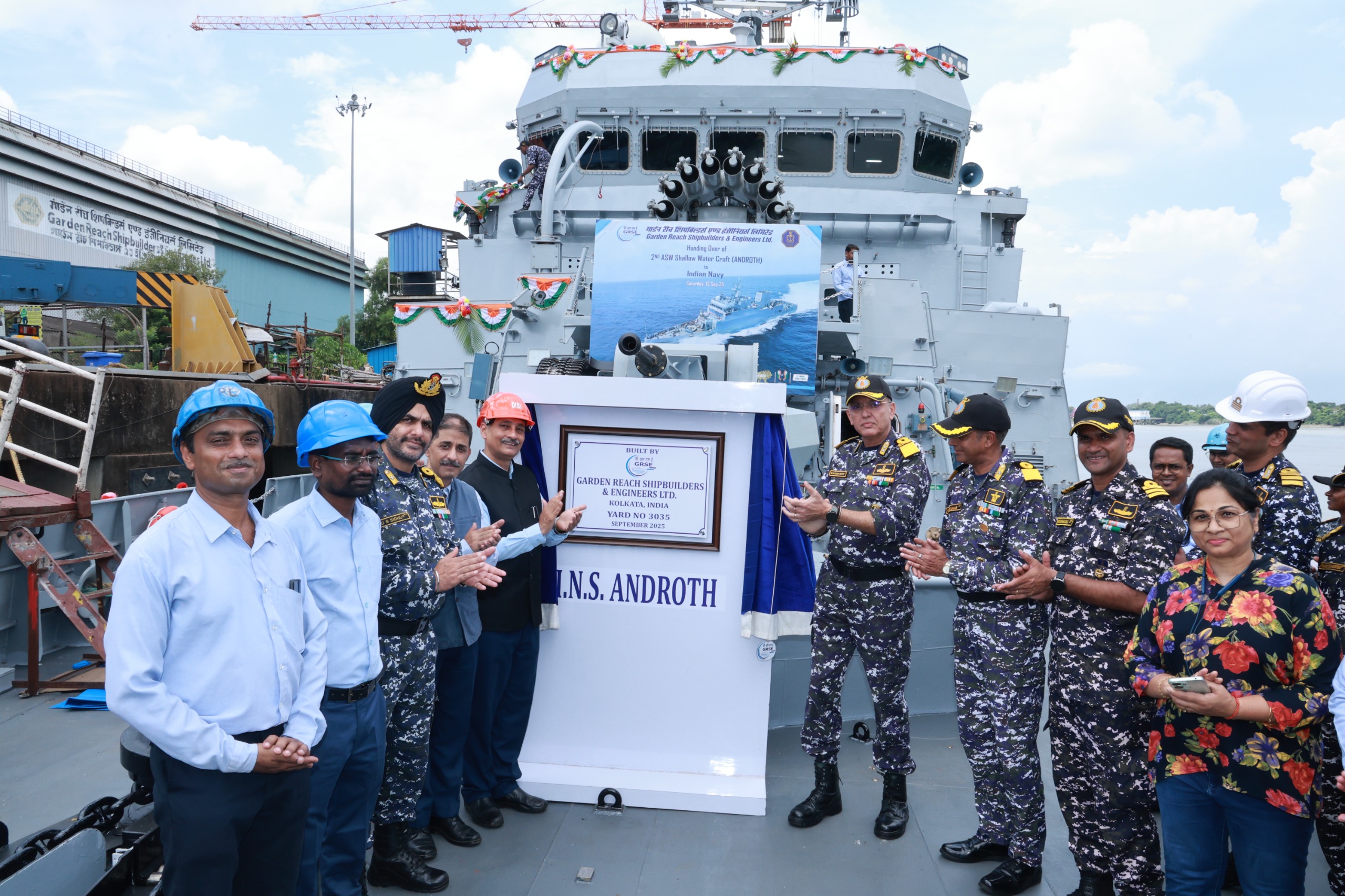 DELIVERY OF ANDROTH, (SECOND ANTI SUBMARINE WARFARE SHALLOW WATER CRAFT) TO THE INDIAN NAVY
