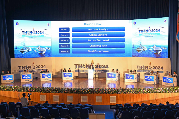 भारतीय नौसेना क्विज़ - टी.एच.आई.एन.क्यू. 2024 सेमी-फ़ाइनल भारतीय नौसेना अकादमी में संपन्न