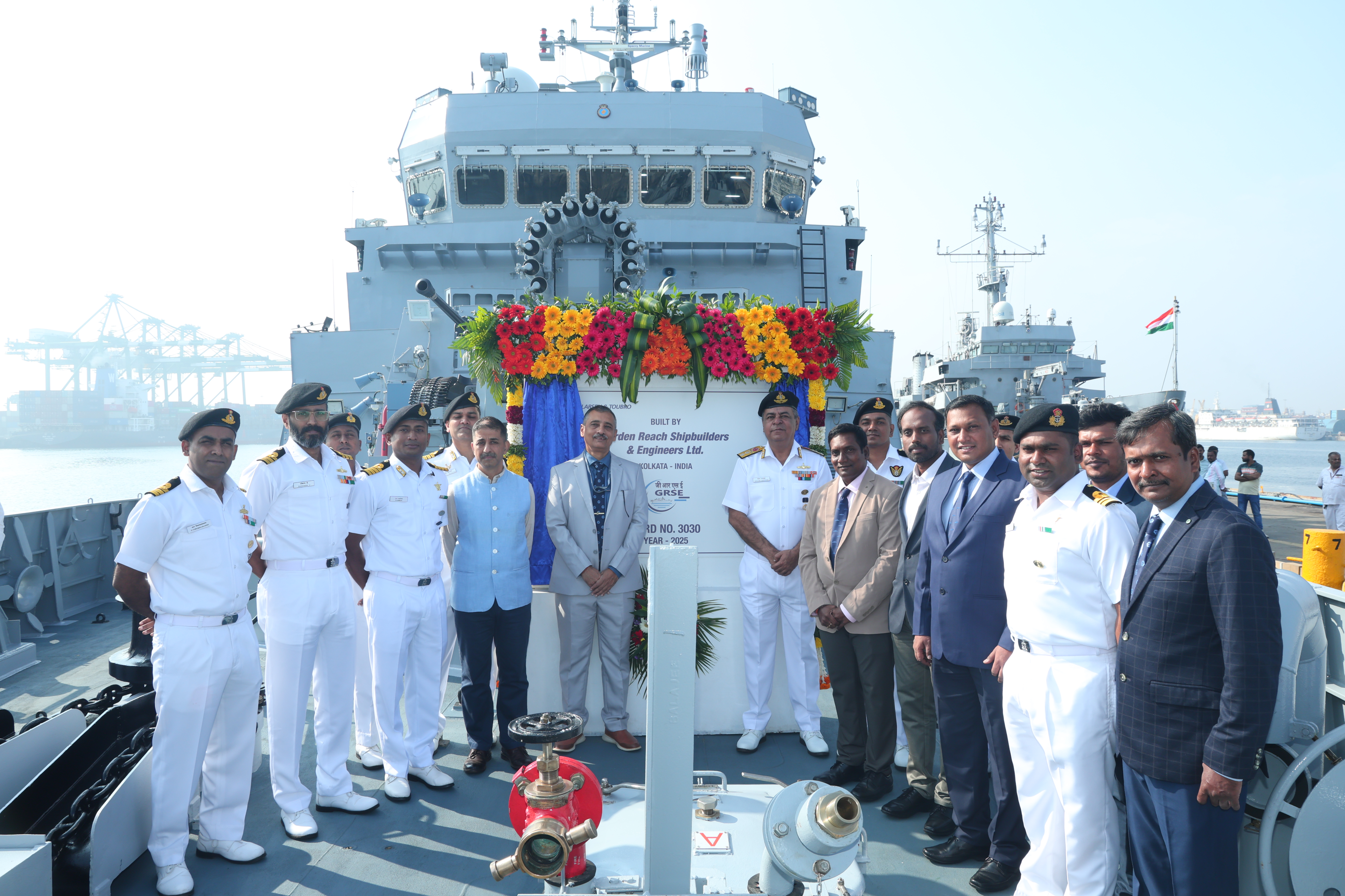 DELIVERY OF ‘ANJADIP’ - THIRD ANTI SUBMARINE WARFARE SHALLOW WATER CRAFT TO THE INDIAN NAVY