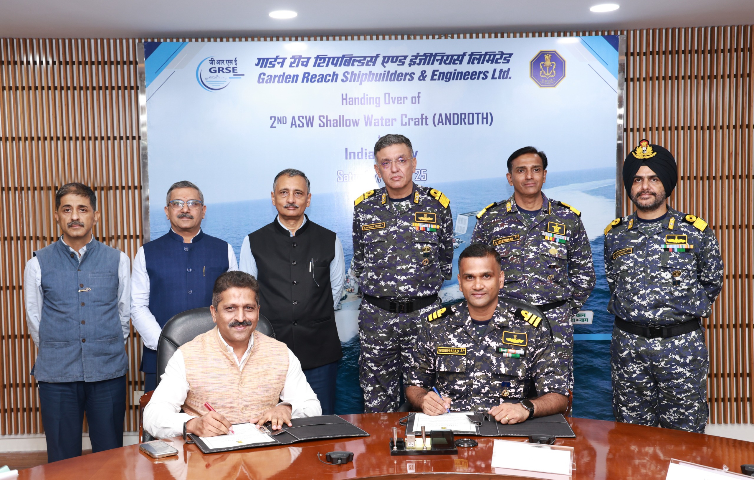 DELIVERY OF ANDROTH, (SECOND ANTI SUBMARINE WARFARE SHALLOW WATER CRAFT) TO THE INDIAN NAVY