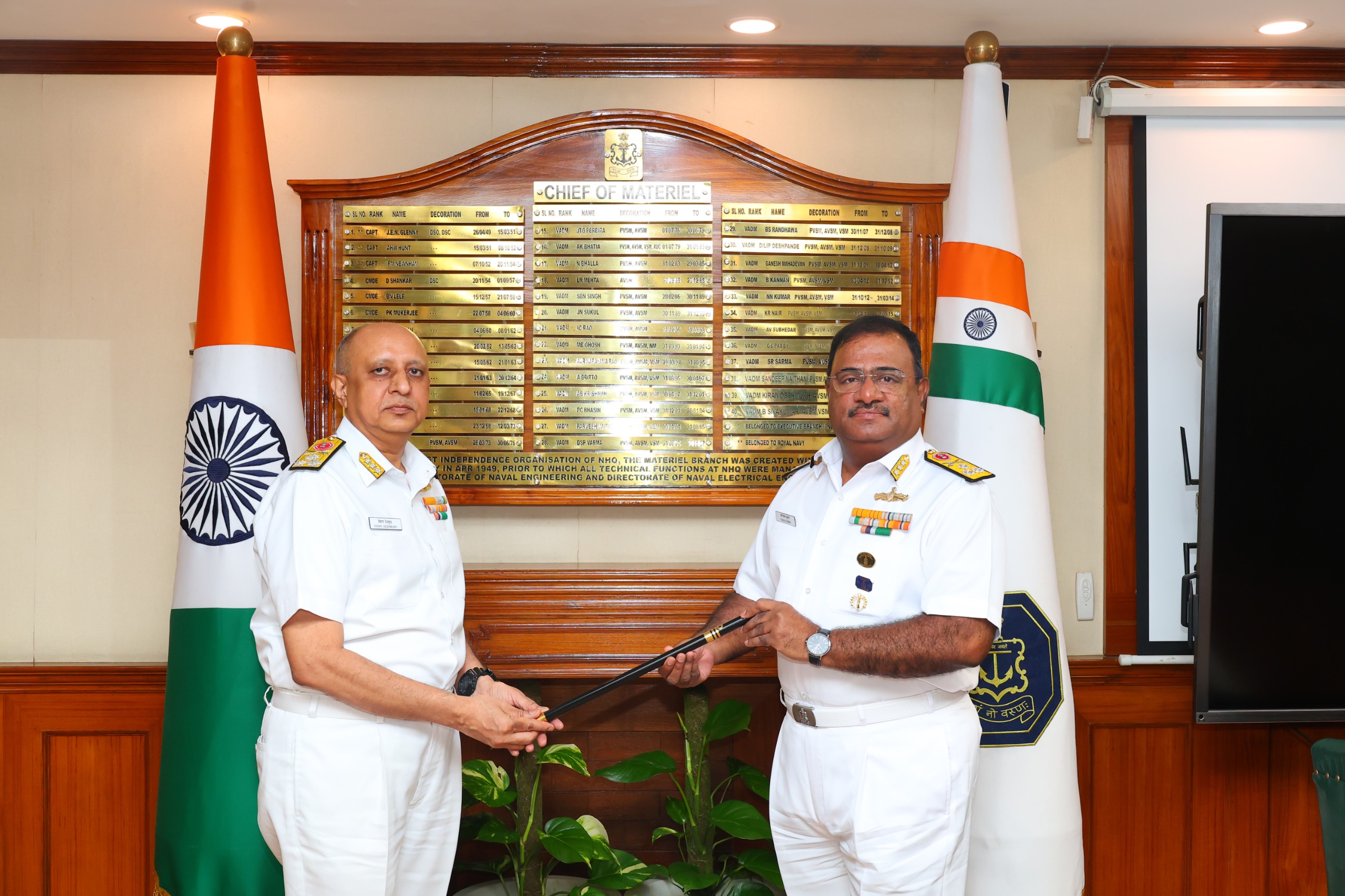  VICE ADMIRAL B SIVAKUMAR, AVSM, VSM, ASSUMES CHARGE AS THE CHIEF OF MATERIEL