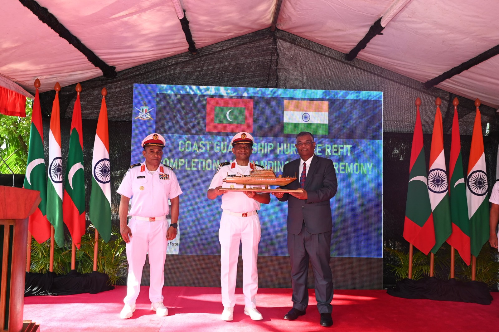  INS KOCHI ARRIVES AT MALE, MALDIVES FOR HANDING OVER MNDF CGS HURAVEE