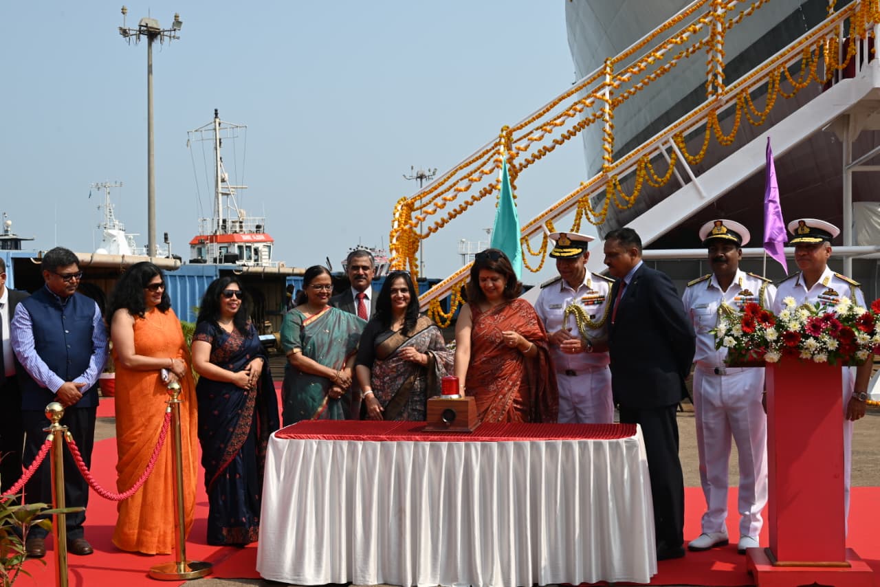   LAUNCH OF FIRST NEXT GENERATION OFFSHORE PATROL VESSEL (YARD 1280, SHACHI) AT M/S GSL, GOA 