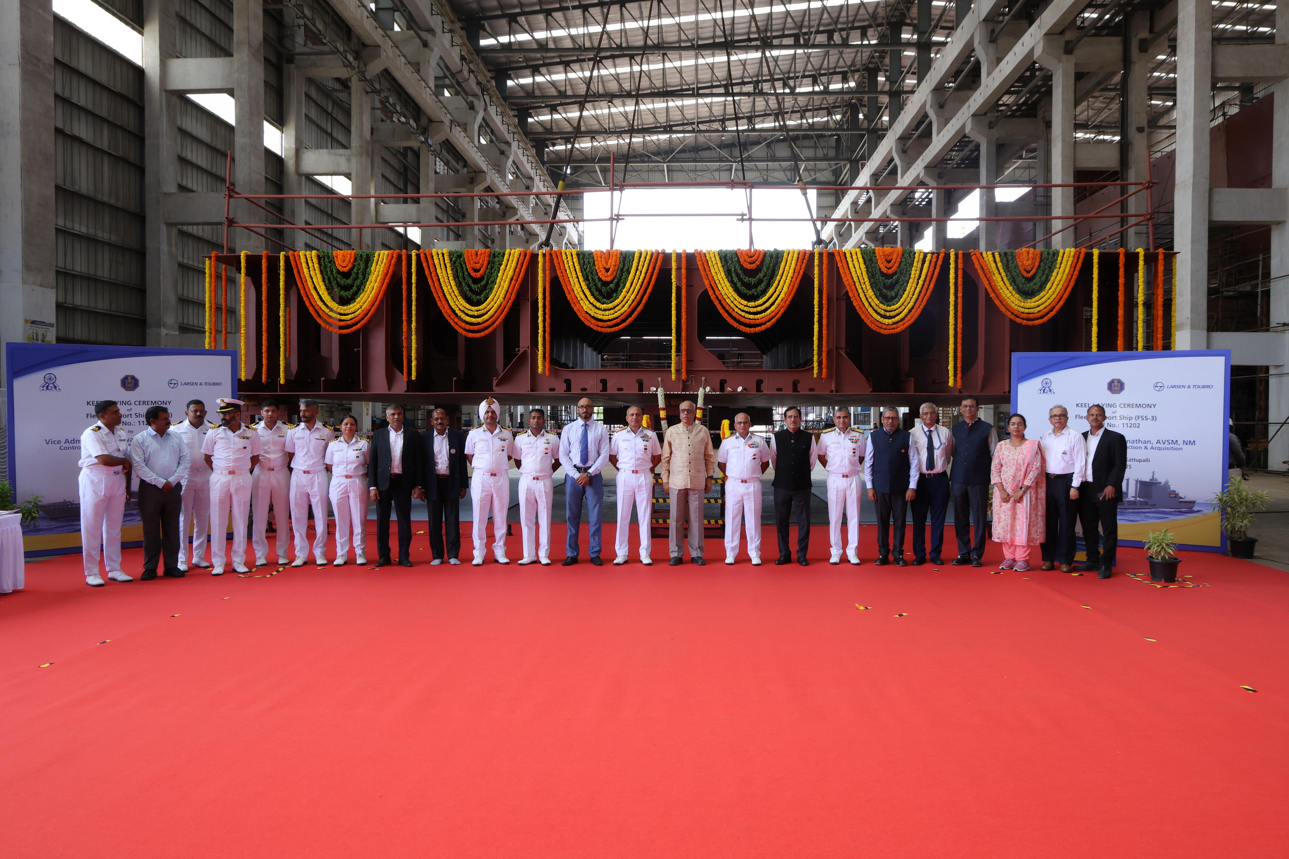 KEEL LAYING OF THIRD FLEET SUPPORT SHIP FOR INDIAN NAVY