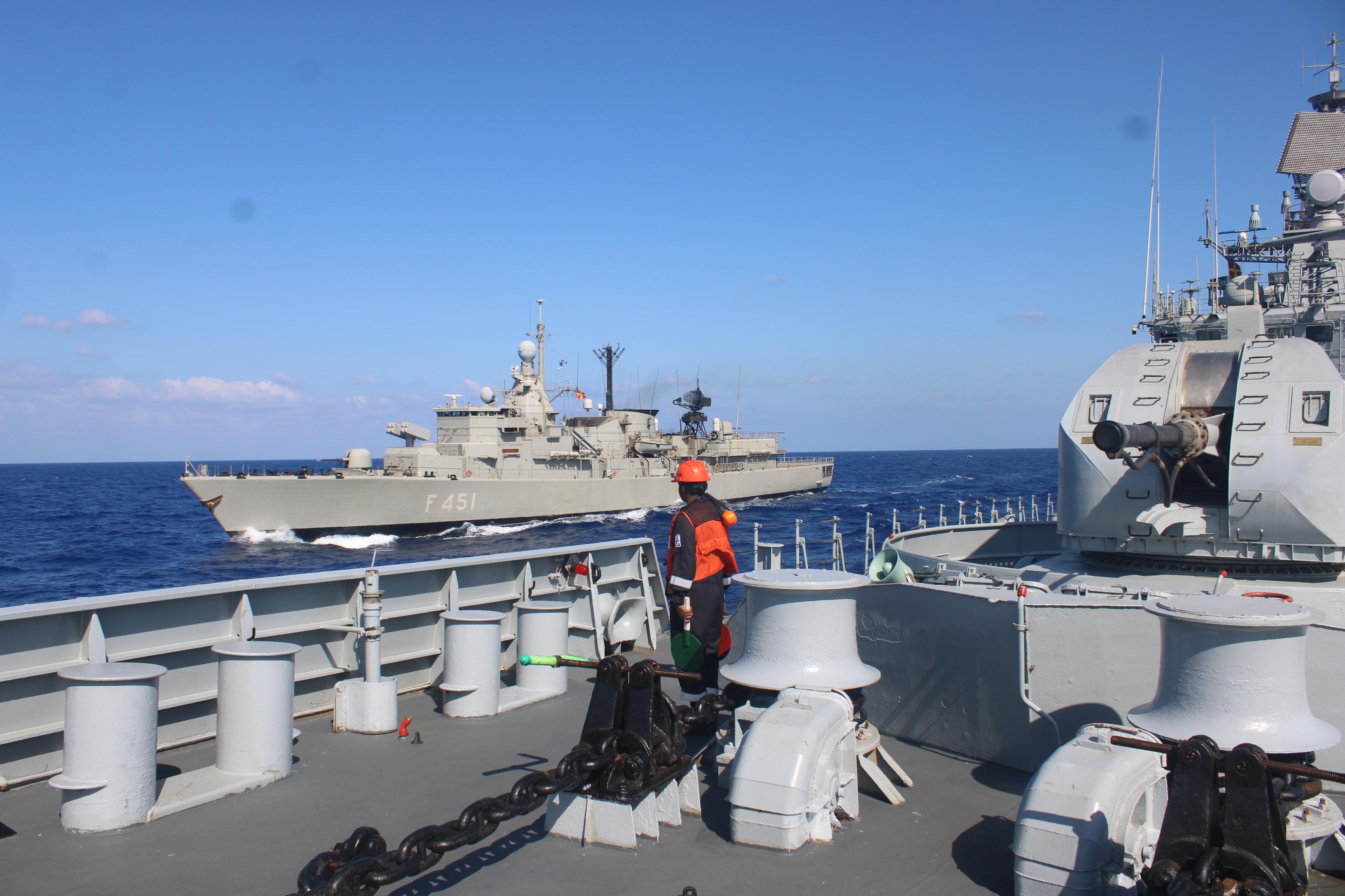 INDIAN NAVAL SHIP TRIKAND DEPARTS ALEXANDRIA, EGYPT
