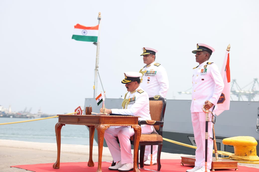 COMMISSIONING OF INS ANJADIP AT CHENNAI