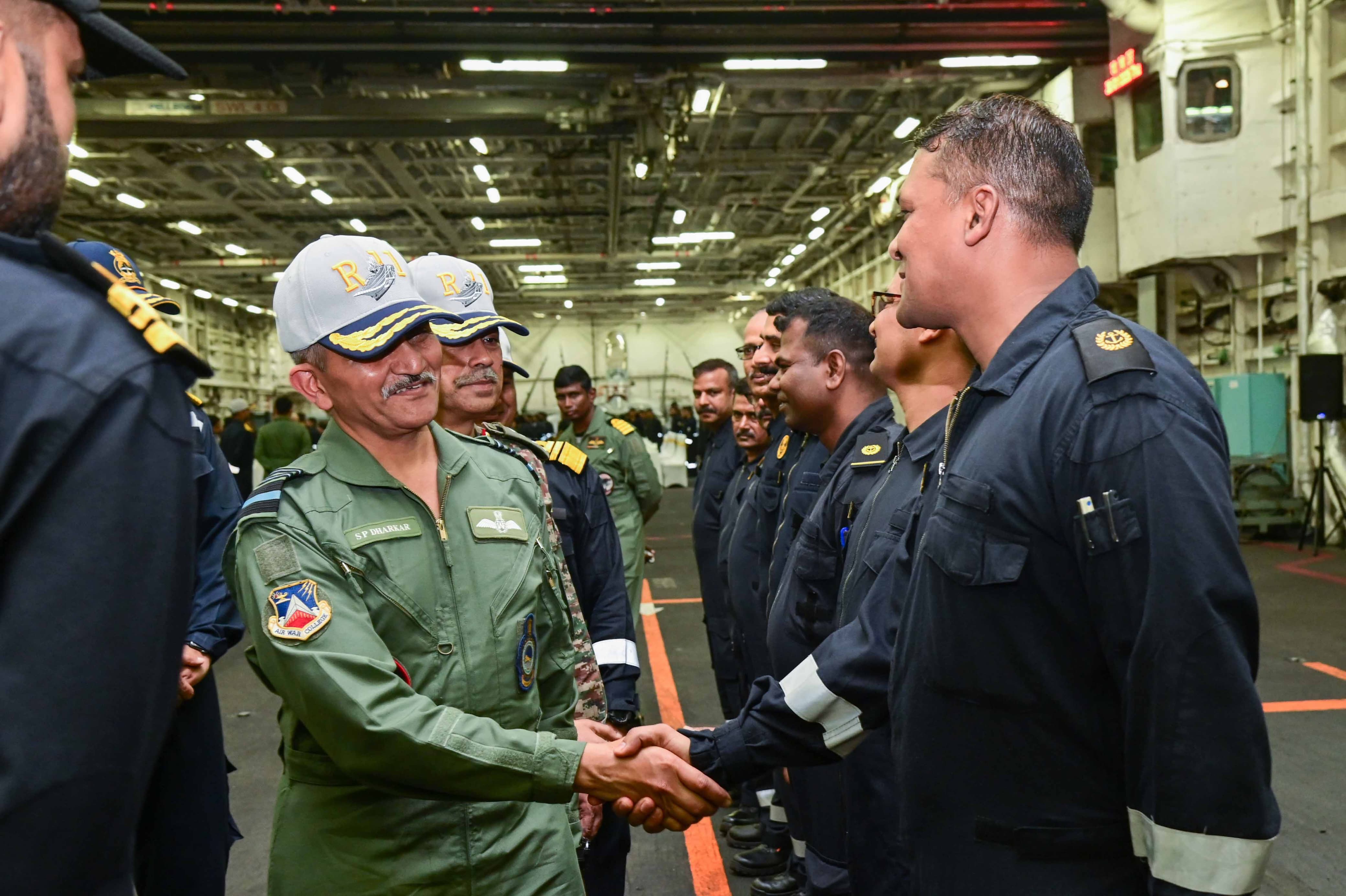 CISC ALONG WITH VICE CHIEFS OF ARMED FORCES EMBARK INDIAN NAVY SHIPS FOR TROPEX-25