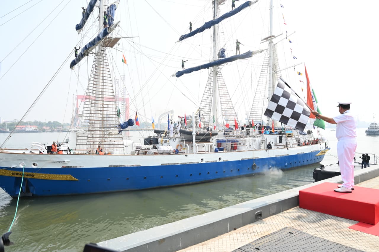 INDIAN NAVY'S SAIL TRAINING SHIP SUDARSHINI SETS SAIL FOR LOKAYAN 26