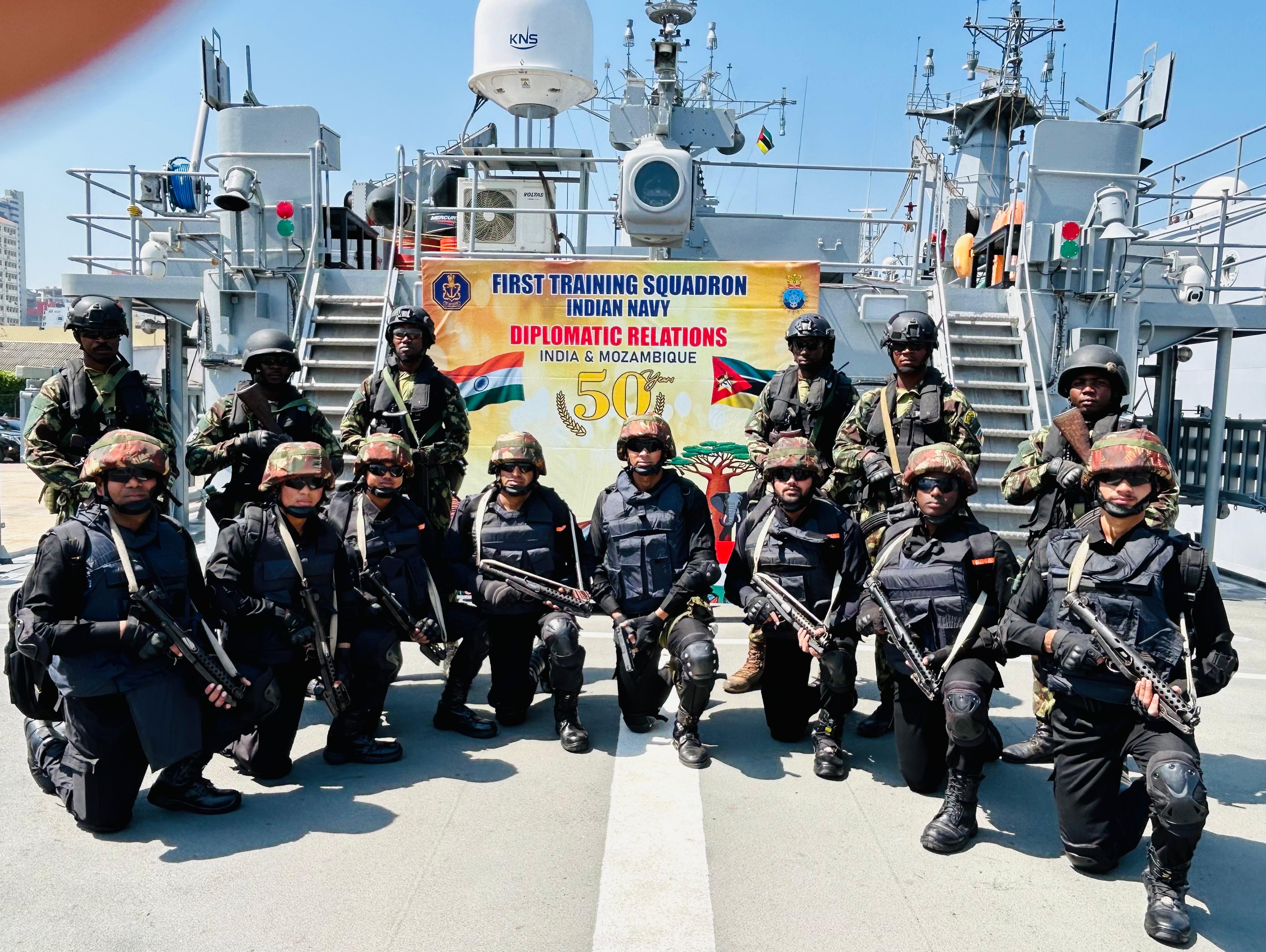  INDIAN NAVY STRENGTHENS TIES WITH MOZAMBIQUE NAVY DURING PORT CALL OF FIRST TRAINING SQUADRON AT MAPUTO