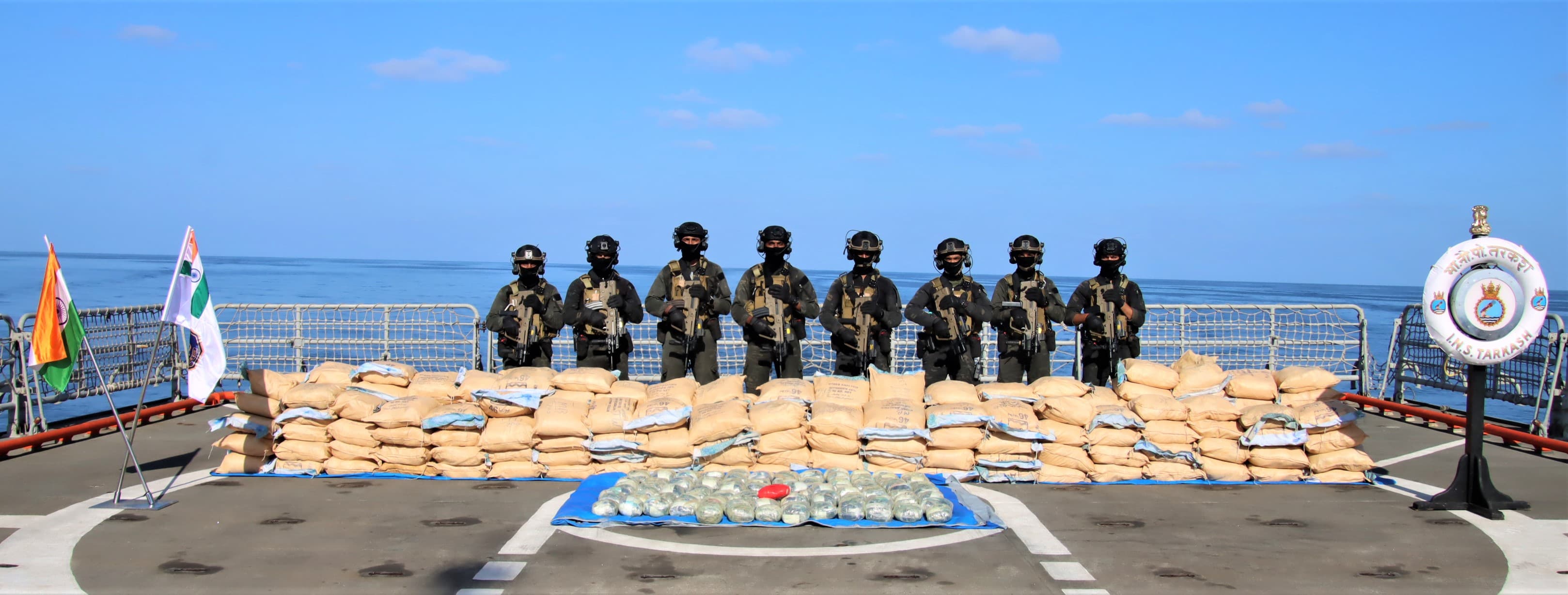 2500 KG NARCOTICS SEIZED BY INDIAN NAVY'S MISSION DEPLOYED WARSHIP INS TARKASH