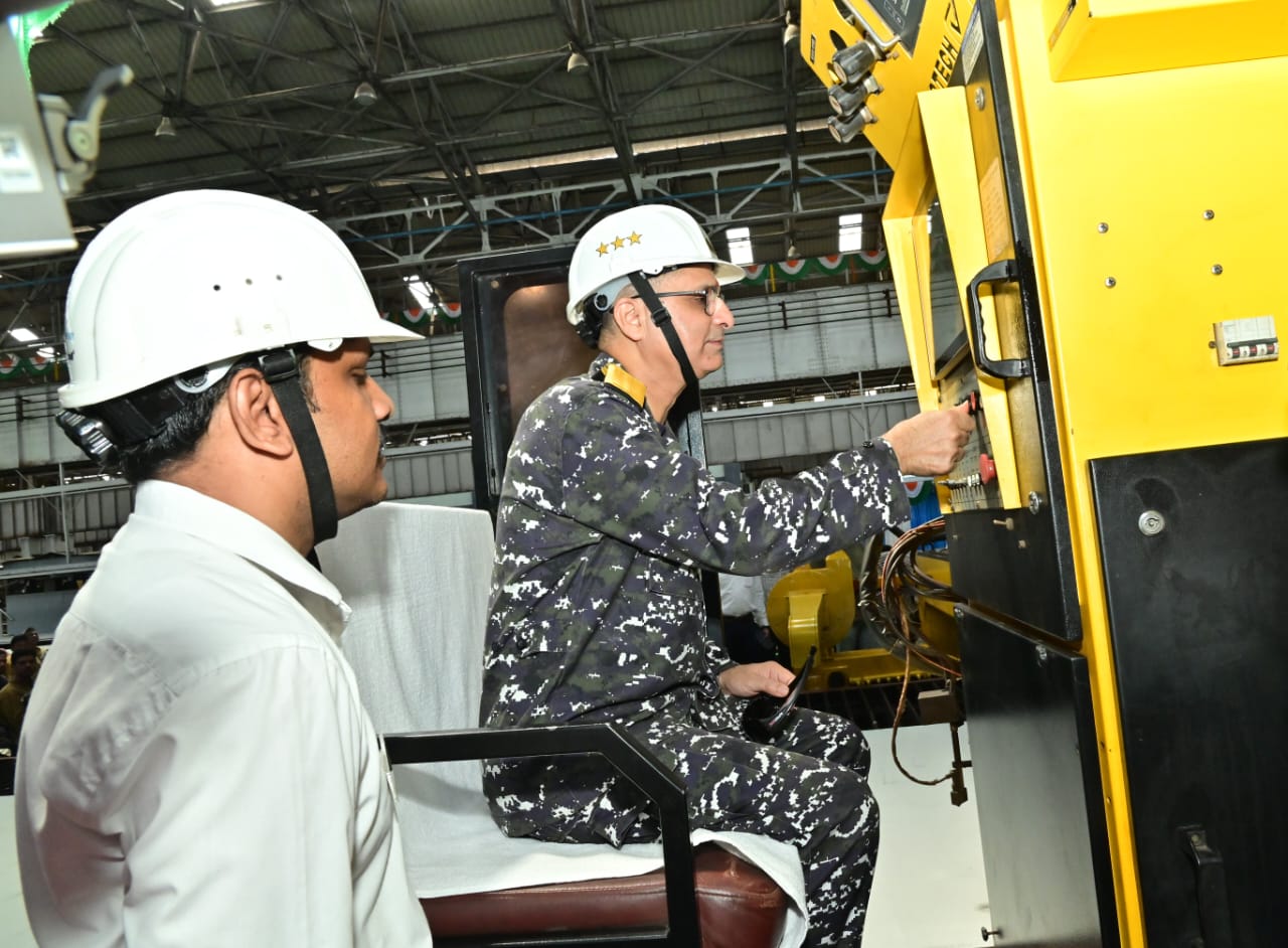 STEEL CUTTING OF FIFTH FLEET SUPPORT SHIP FOR INDIAN NAVY