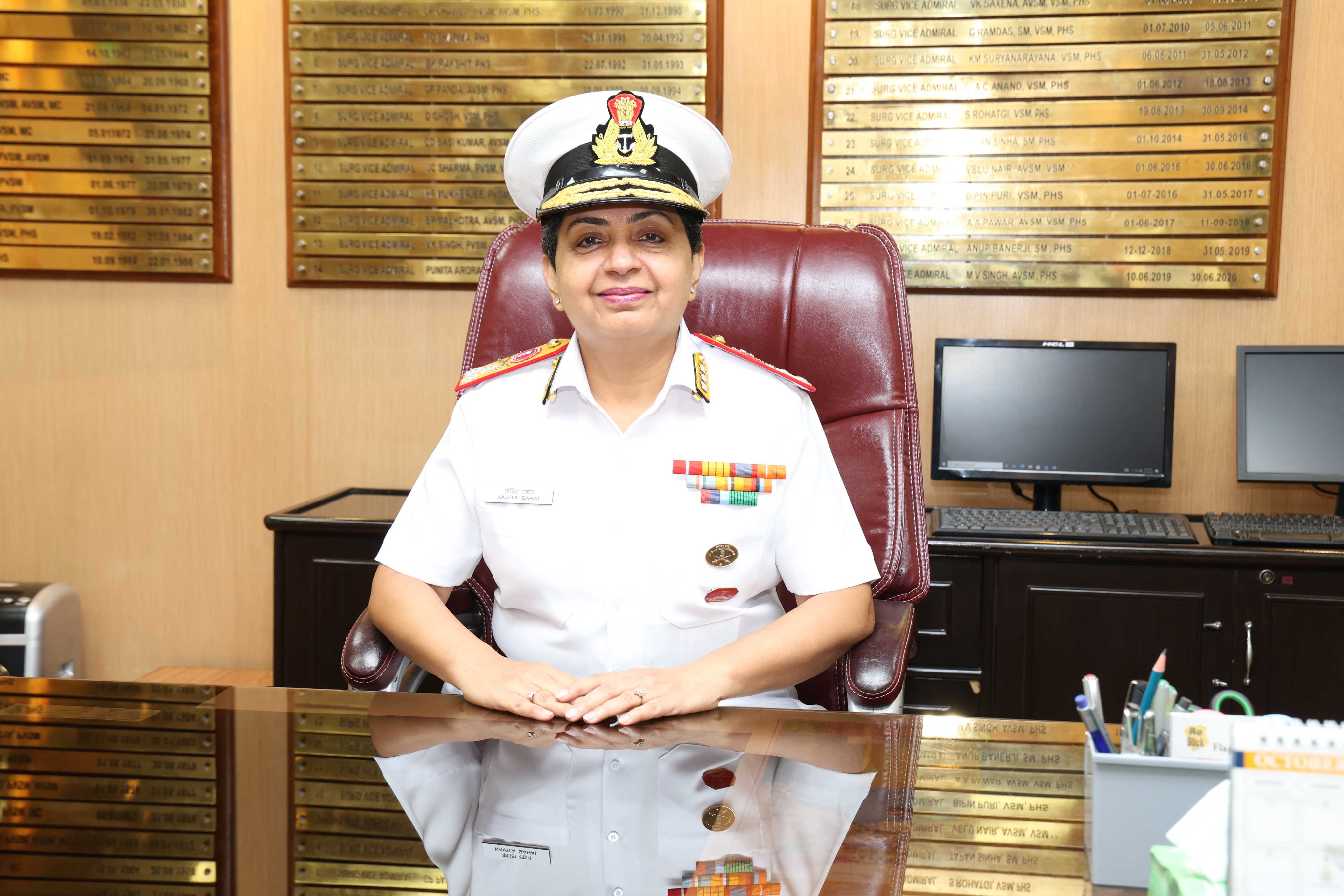 Surgeon Vice Admiral Kavita Sahai, SM, VSM Assumes Charge as Director General Medical Services (Navy)