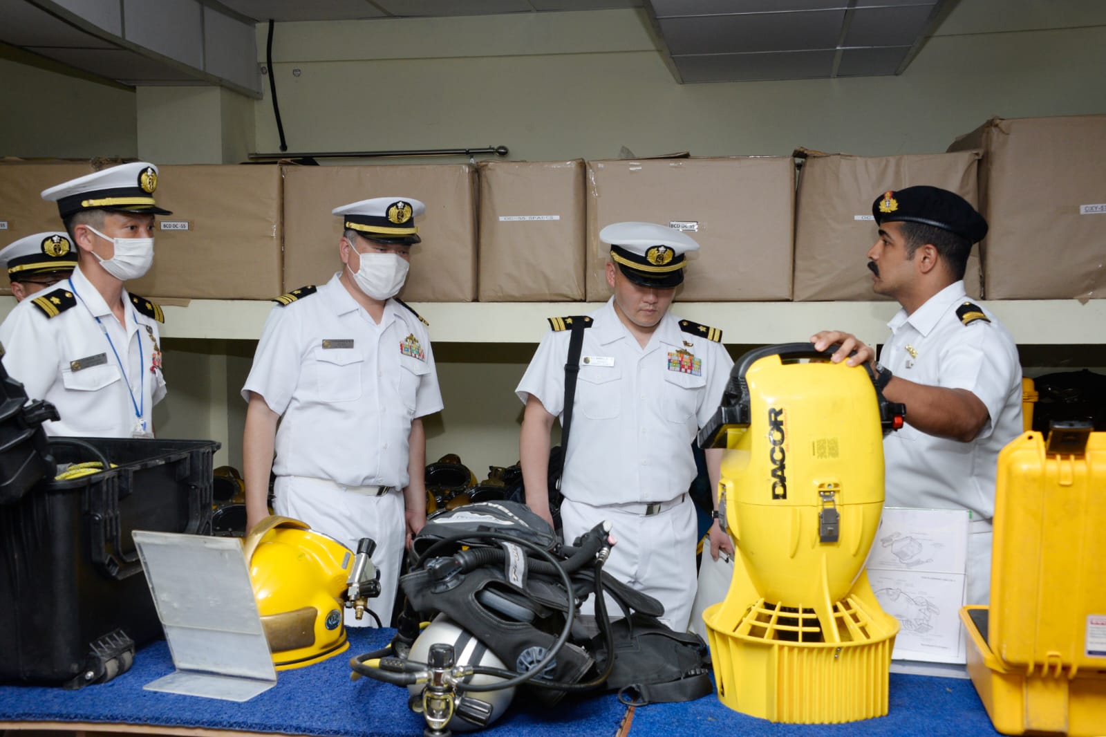 The ship's crew visited professional training schools