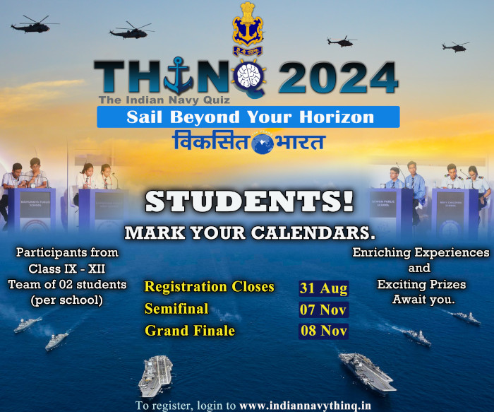 Indian Navy Quiz THINQ 2024 Registration Dates Extended Till 31 Aug 24