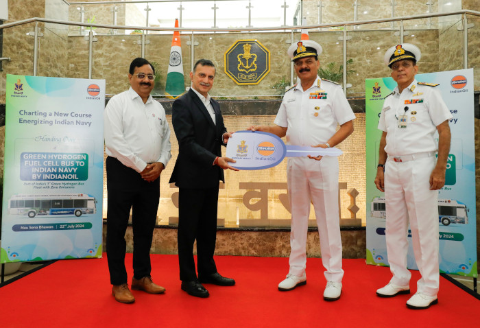 Handing Over of Hydrogen Bus by Indian Oil Corporation Limited to Indian Navy