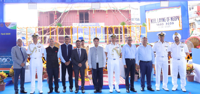  KEEL LAYING OF THIRD NEXT GENERATION OFFSHORE PATROL VESSEL (YARD 3039)