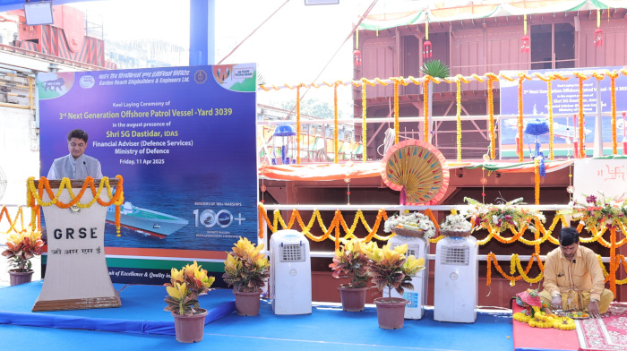  KEEL LAYING OF THIRD NEXT GENERATION OFFSHORE PATROL VESSEL (YARD 3039)